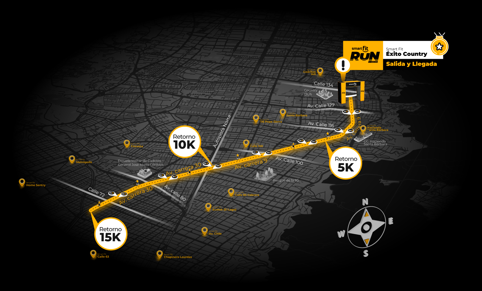 Mapa Smart Fit Run